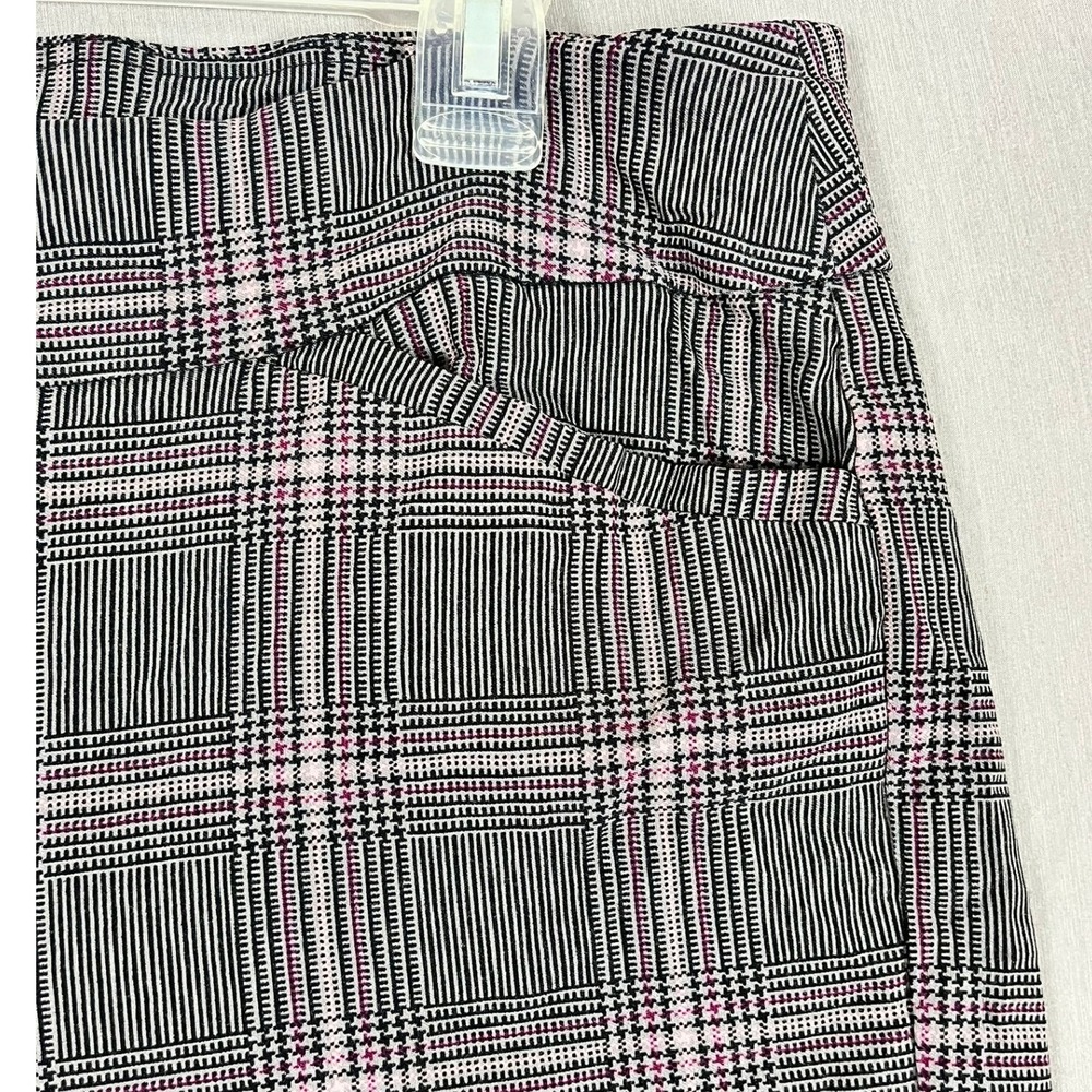 Terra & Sky Pants Womens 0X Average Black Pink Glen Plaid‎ Pull On EUC - Picture 4 of 8